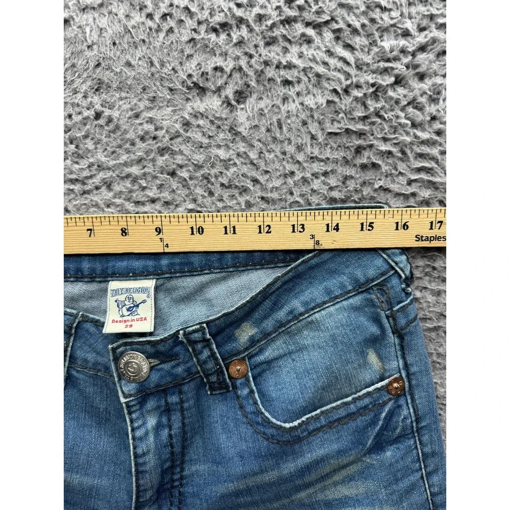 True Religion Billy Distressed Denim Jeans Medium Wash Blue Mens Size‎ 29